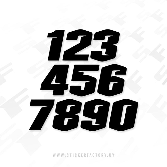 Sticker NÚMEROS RACING (Por Individual)