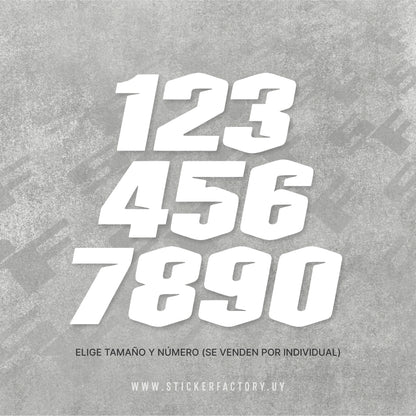 Sticker NÚMEROS RACING (Por Individual)